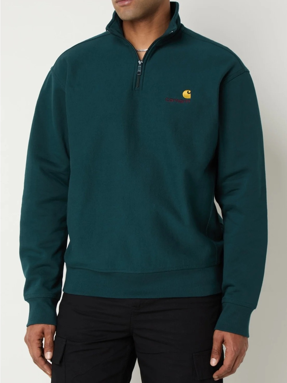 Carhartt WIP American Script Half Zip Sweatshirt Men's Size L Great Condition